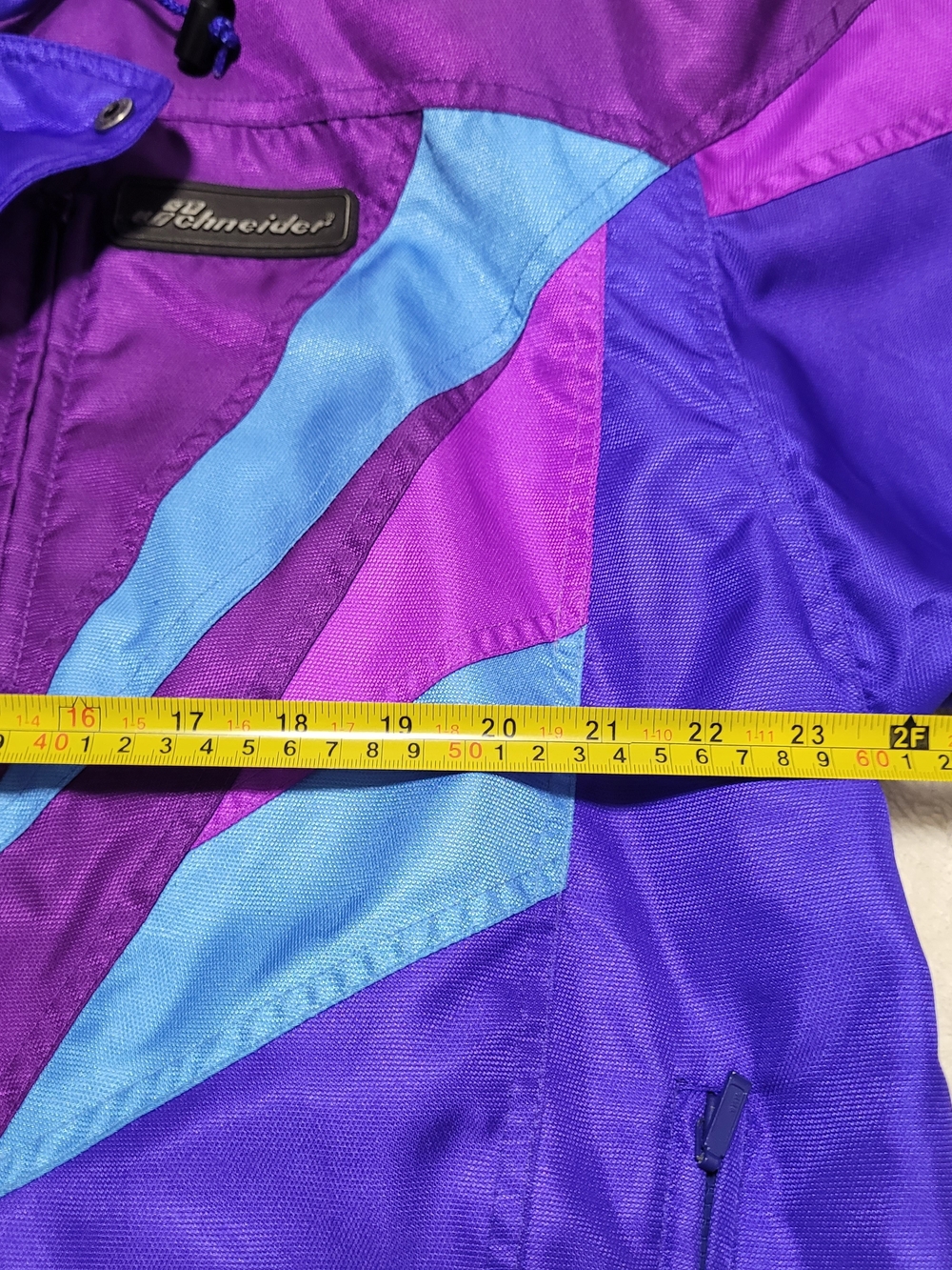 Vintage Schneider Men's Purple & Blue Ski Jacket - Picture 7 of 13